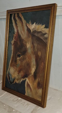 Early 20Thv Donkey Oil Painting