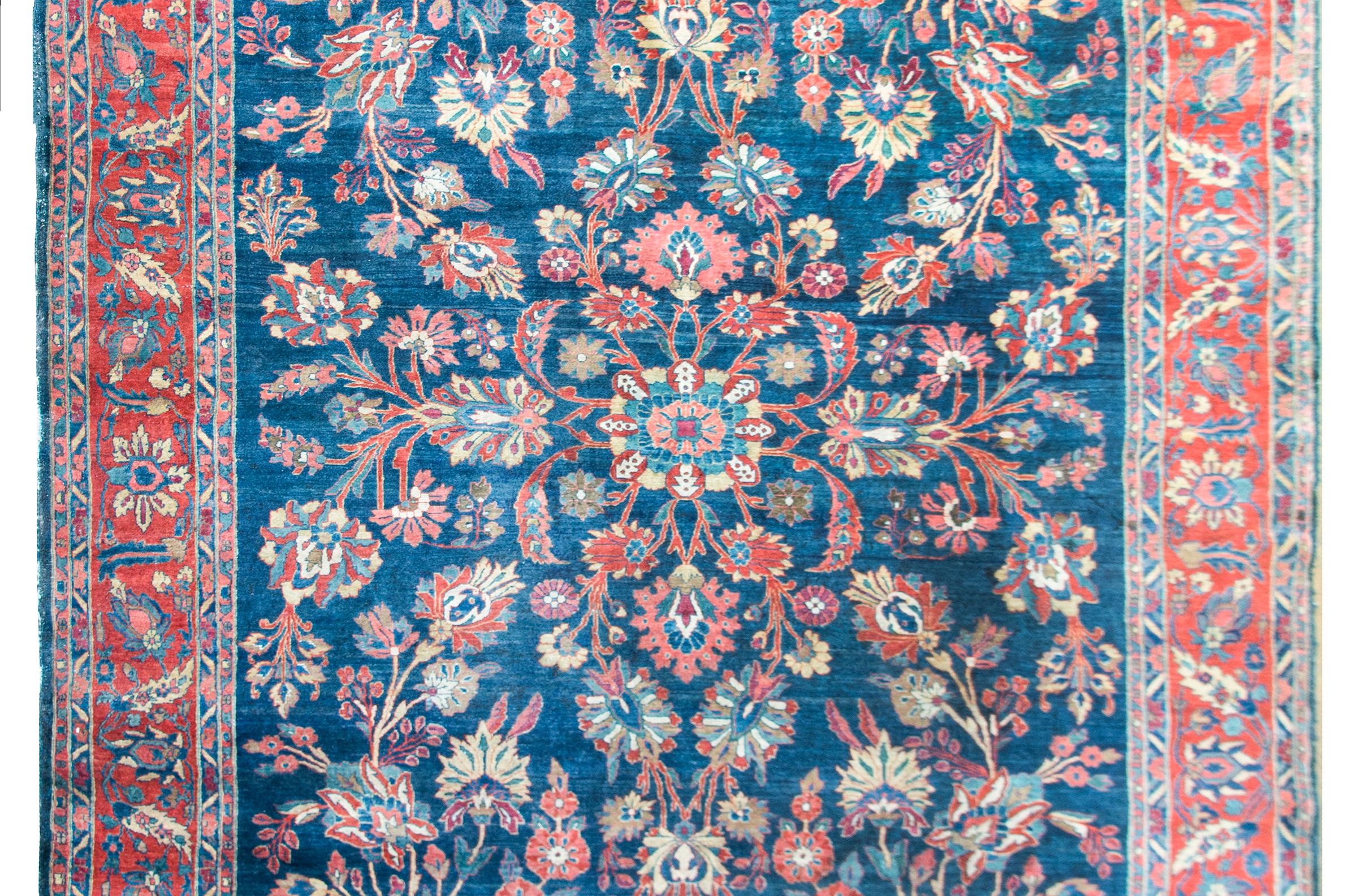 Hand-Knotted Early 20ty Century Persian Mohajeran Rug For Sale