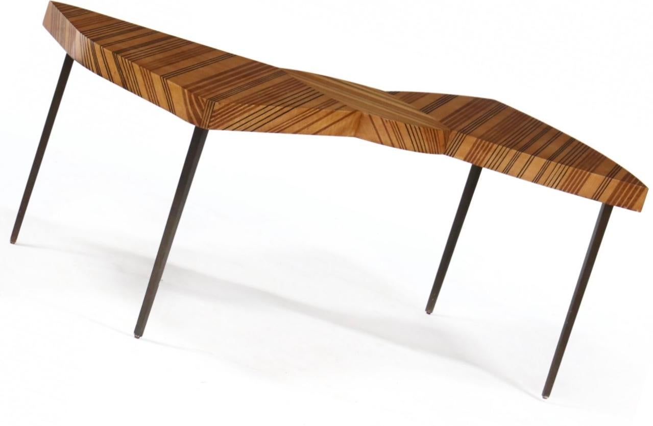 American Early 21st C. Alexander Julian for Jonathan Charles Bowtie Inlay Coffee Table