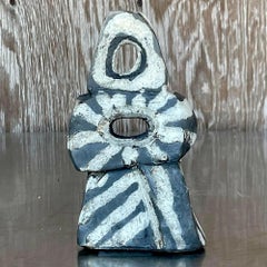 Frühes 21. Jahrhundert Boho Signed Studio Pottery Skulptur