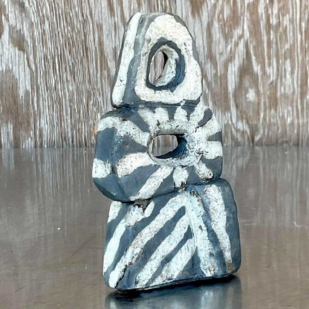 American Early 21st Century Boho Signed Studio Pottery Sculpture For Sale