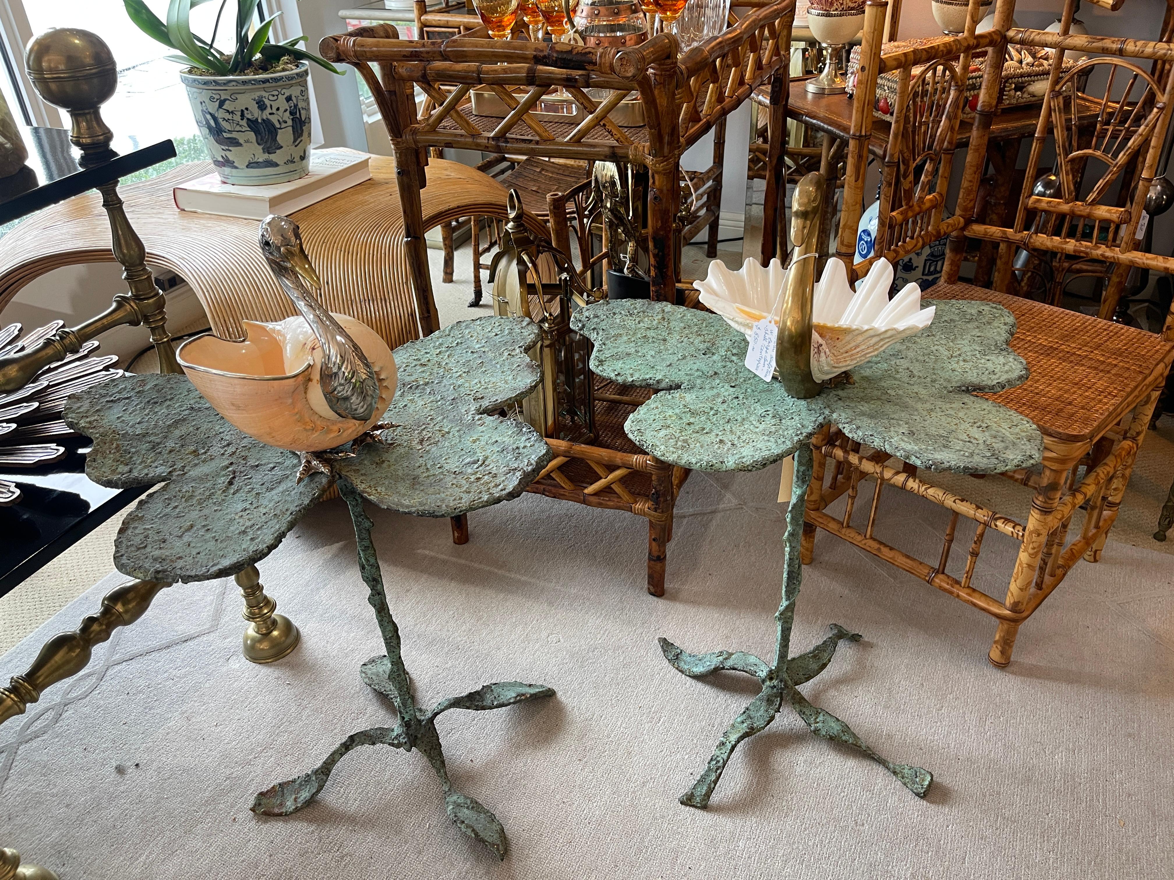 Early 21st Century Bronze Artist Made Brutalist Style Butterfly Side Tables 5