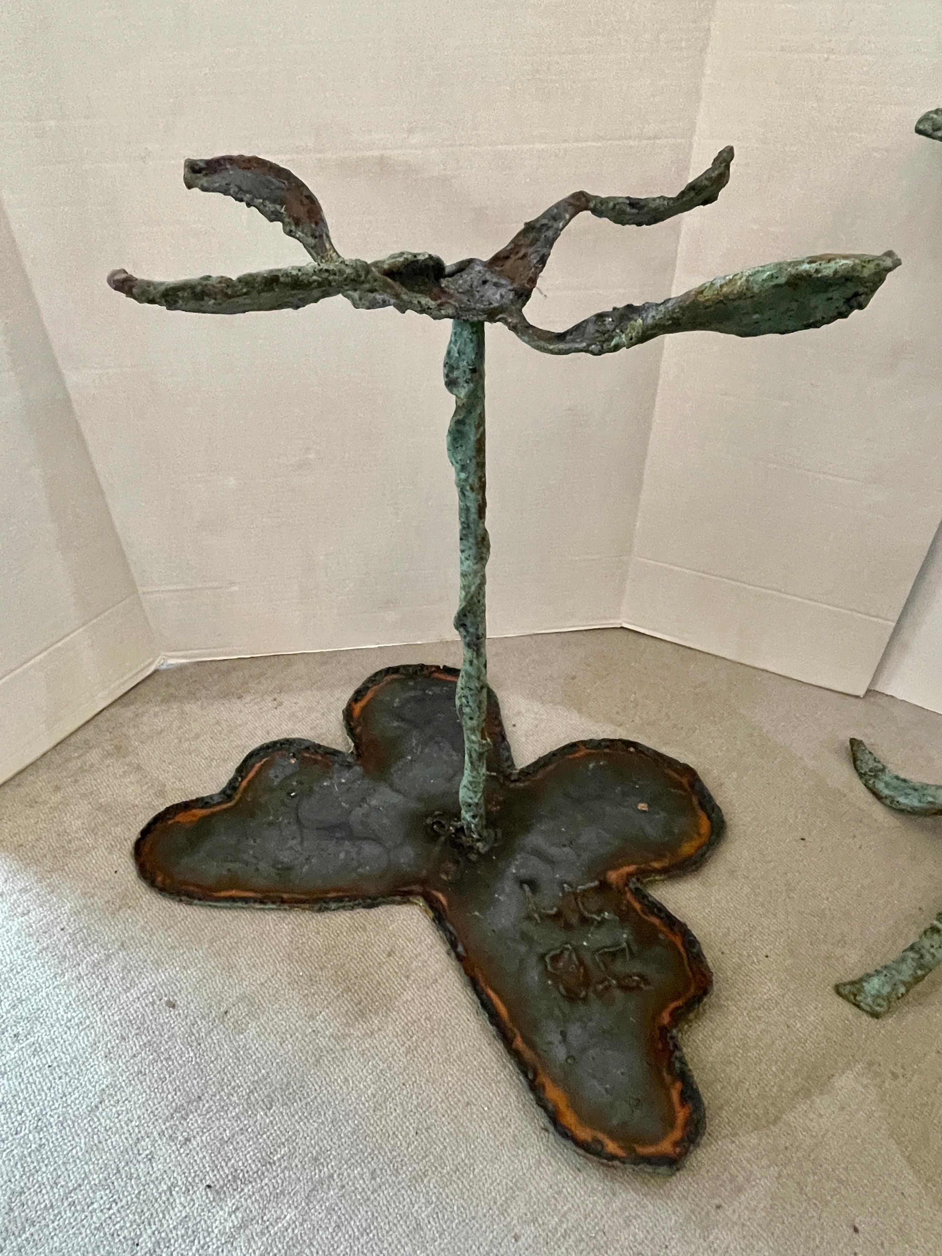 Early 21st Century Bronze Artist Made Brutalist Style Butterfly Side Tables 12