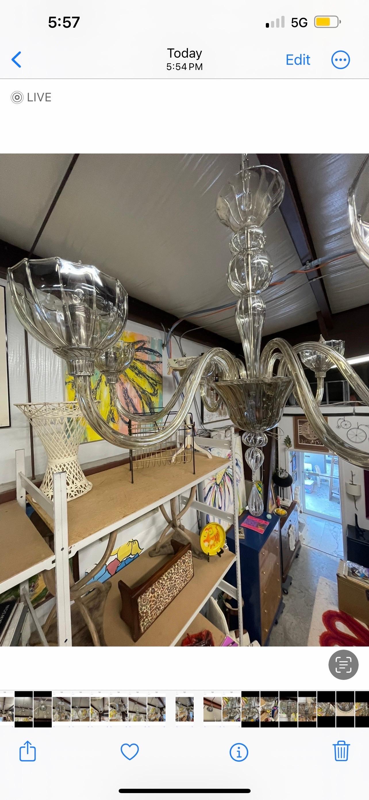 Early 21st Century Cangini E Tucci Italian Smoked Glass Chandelier 6