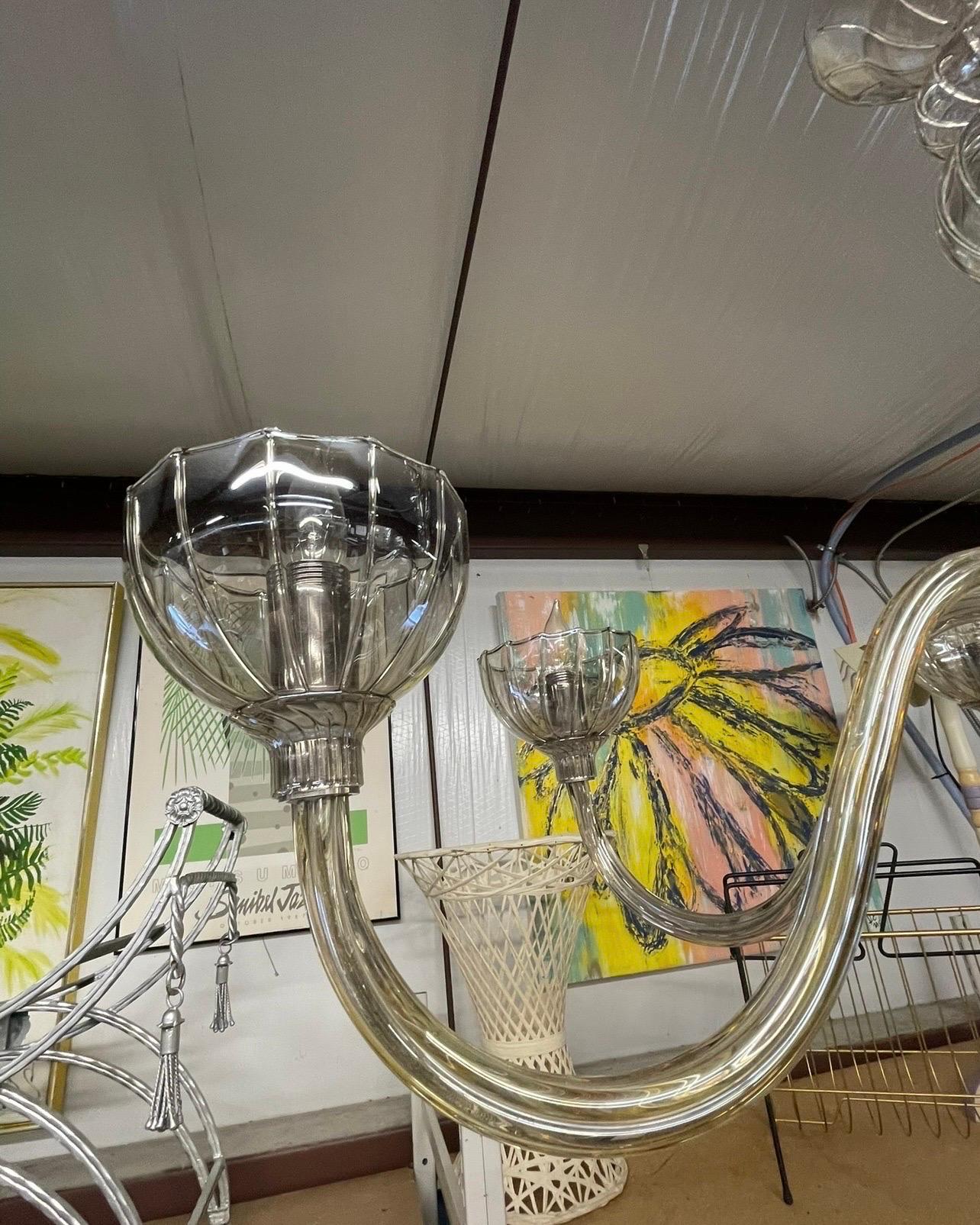 Early 21st Century Cangini E Tucci Italian Smoked Glass Chandelier 7