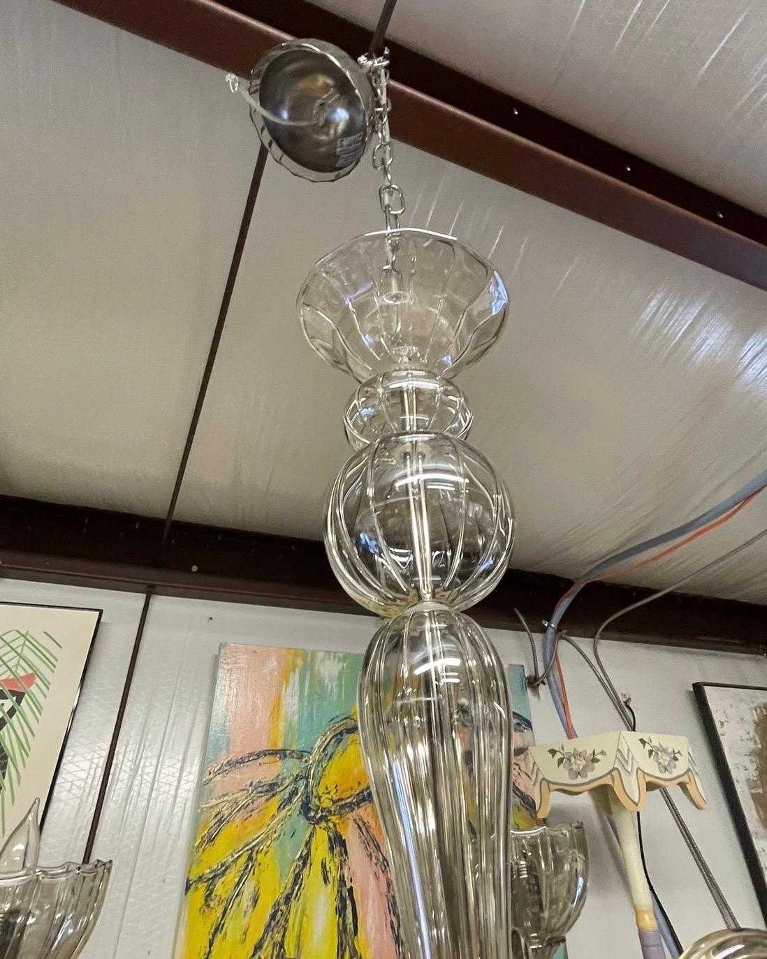 Early 21st Century Cangini E Tucci Italian Smoked Glass Chandelier 9