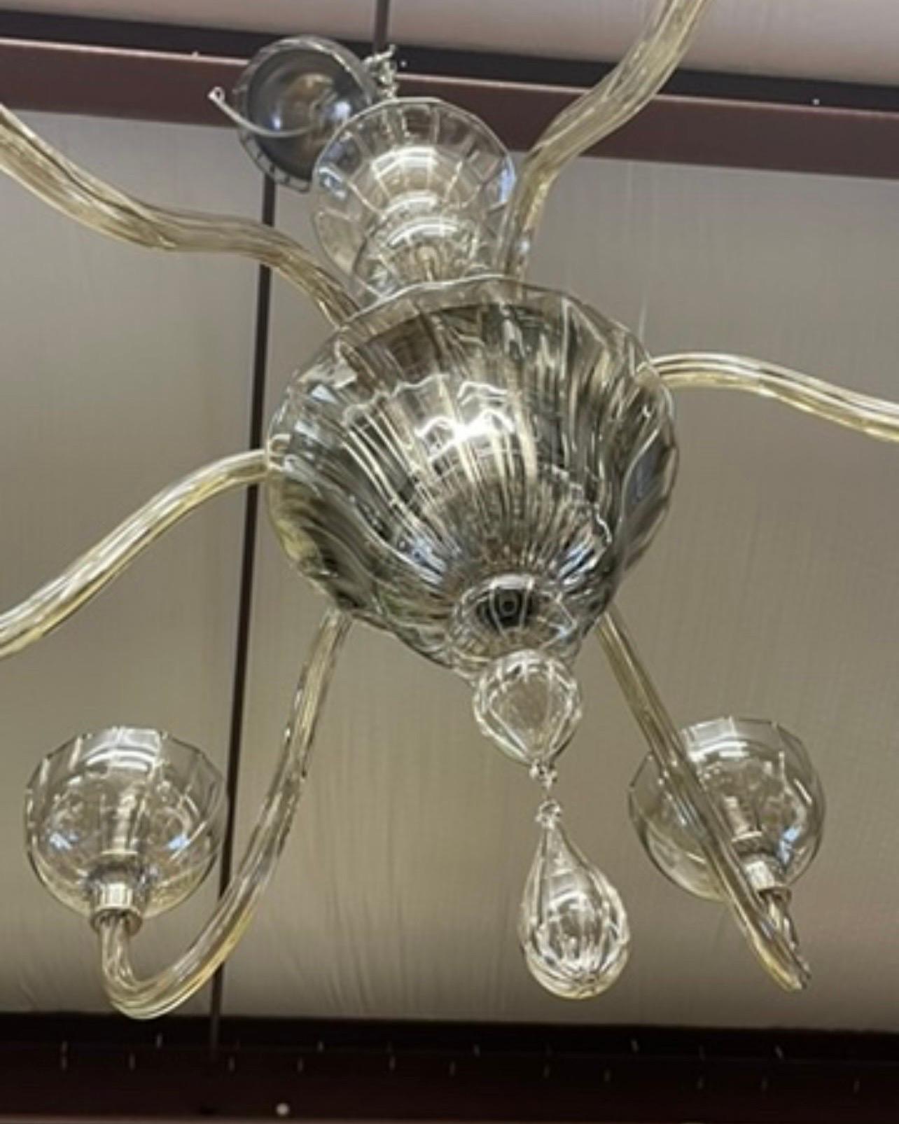 Early 21st Century Cangini E Tucci Italian Smoked Glass Chandelier 12