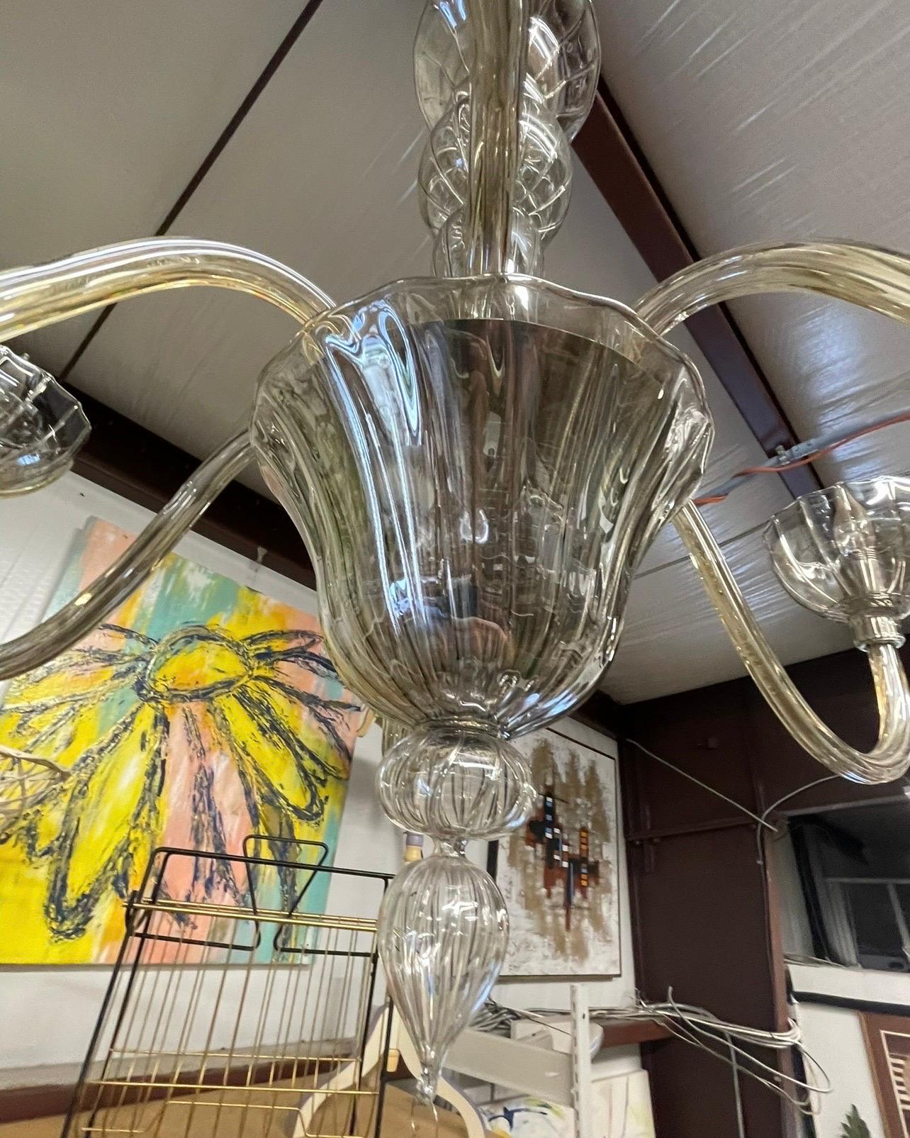 Early 21st Century Cangini E Tucci Italian Smoked Glass Chandelier In Good Condition In Charleston, SC
