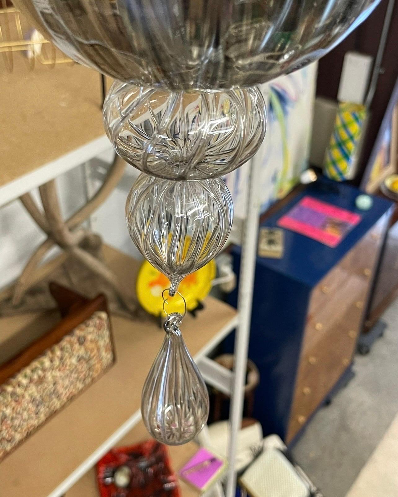 Early 21st Century Cangini E Tucci Italian Smoked Glass Chandelier 1