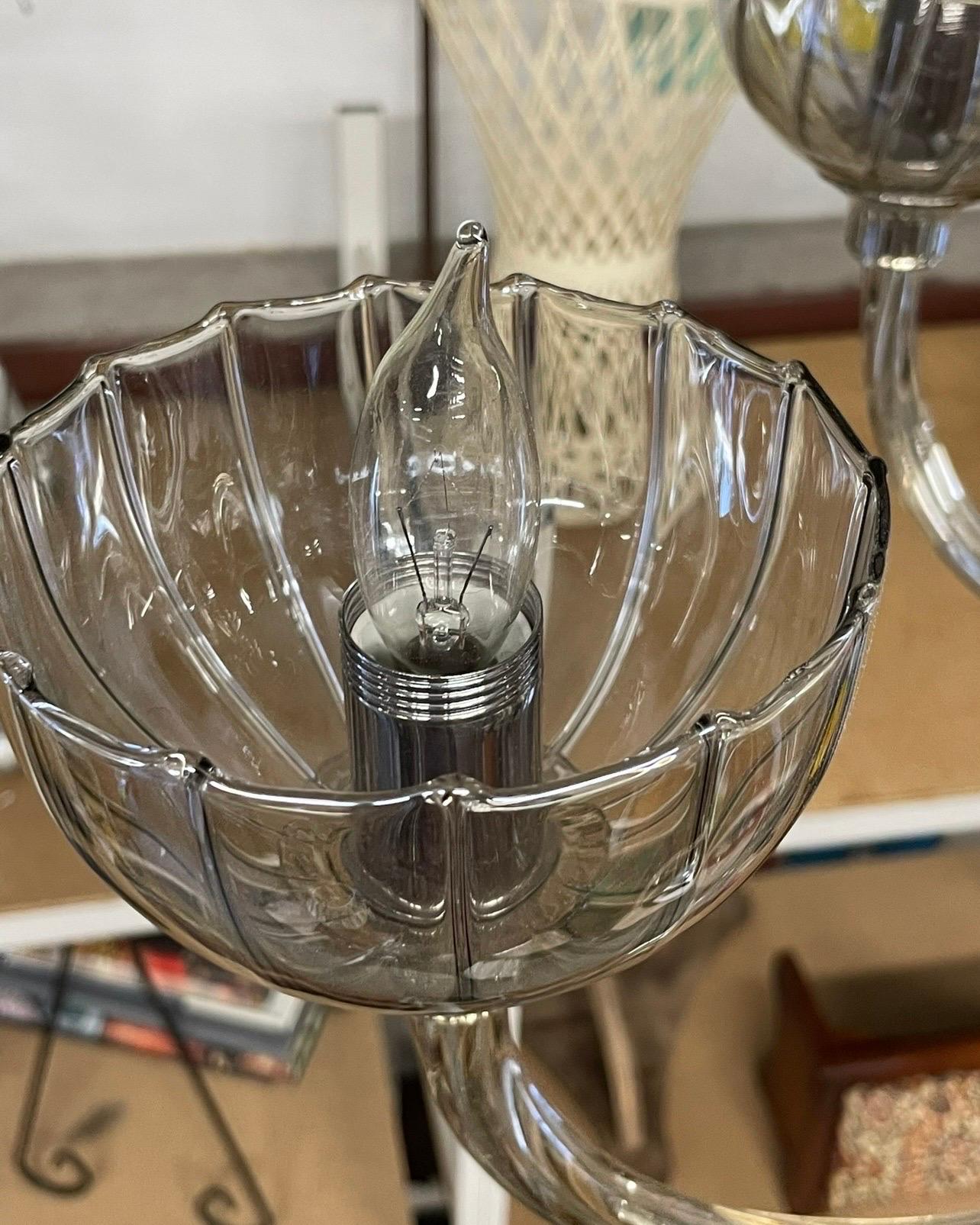 Early 21st Century Cangini E Tucci Italian Smoked Glass Chandelier 4
