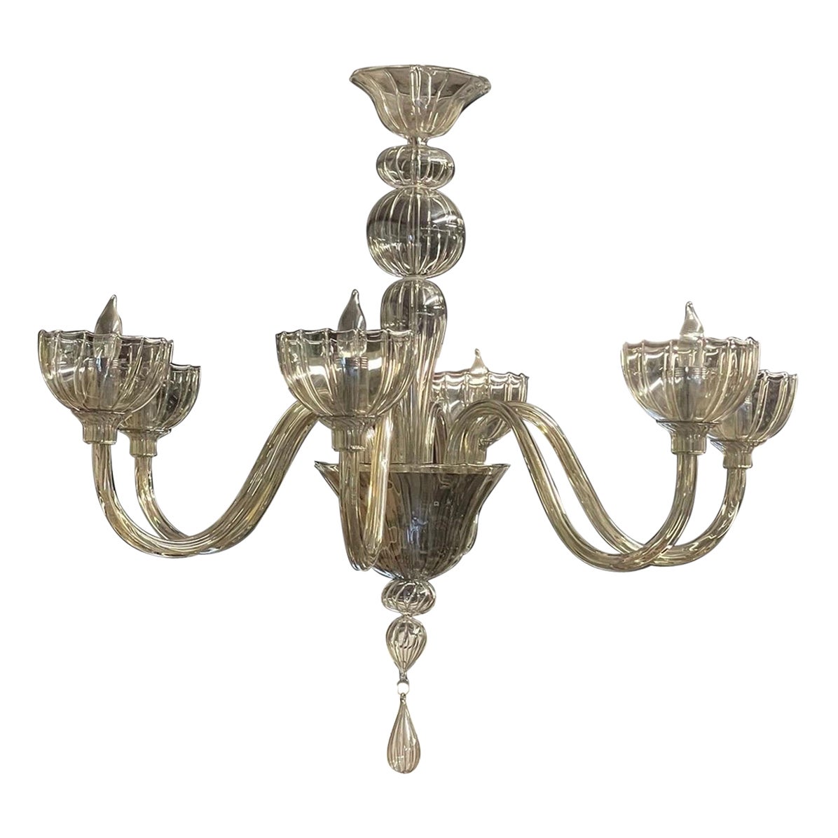 Early 21st Century Cangini E Tucci Italian Smoked Glass Chandelier