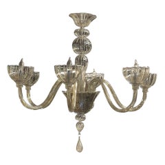 Early 21st Century Cangini E Tucci Italian Smoked Glass Chandelier