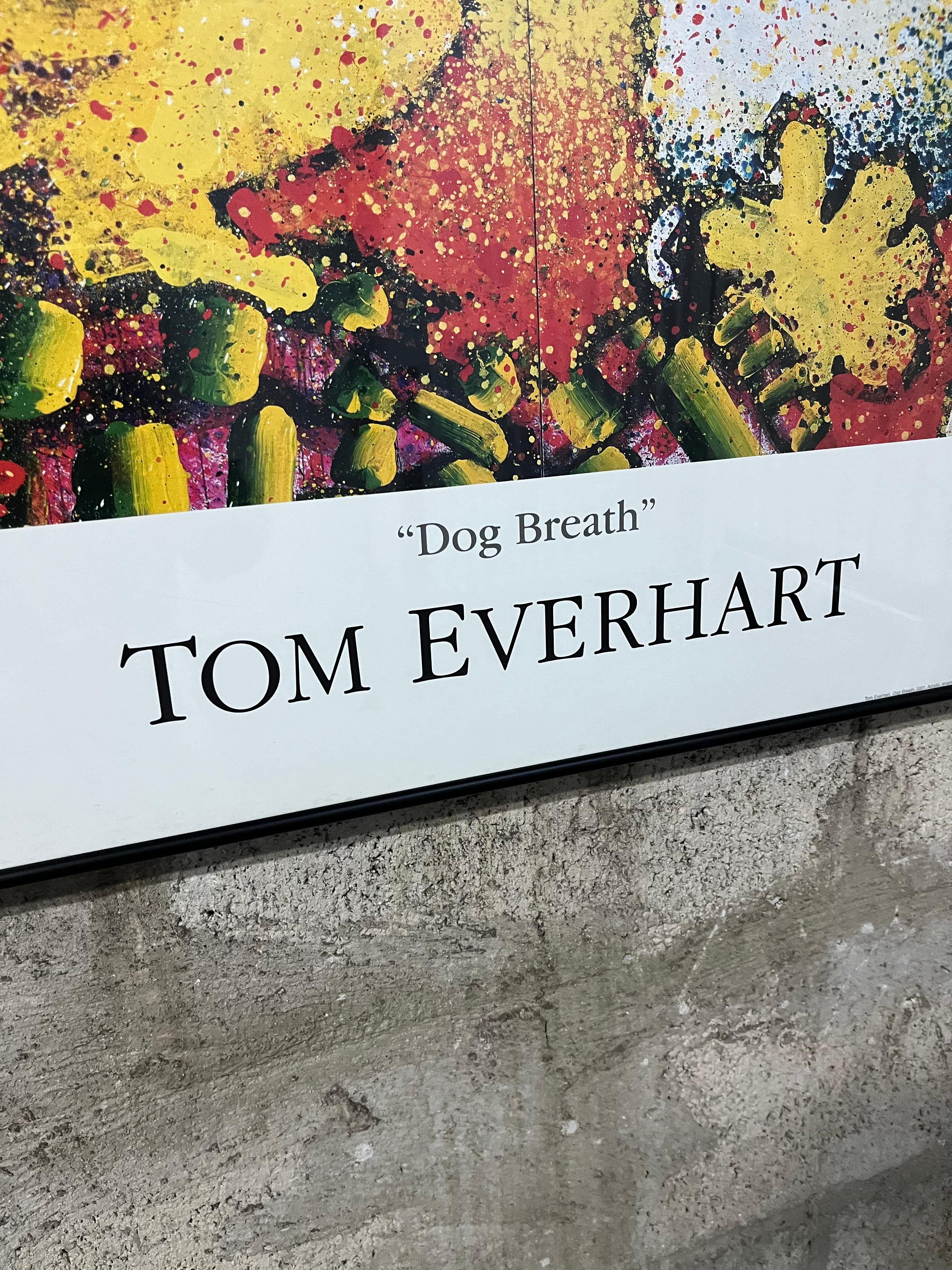 Contemporary Early 21st Century Dog Breath by Tom Everhart Custom Frame Original Poster. For Sale