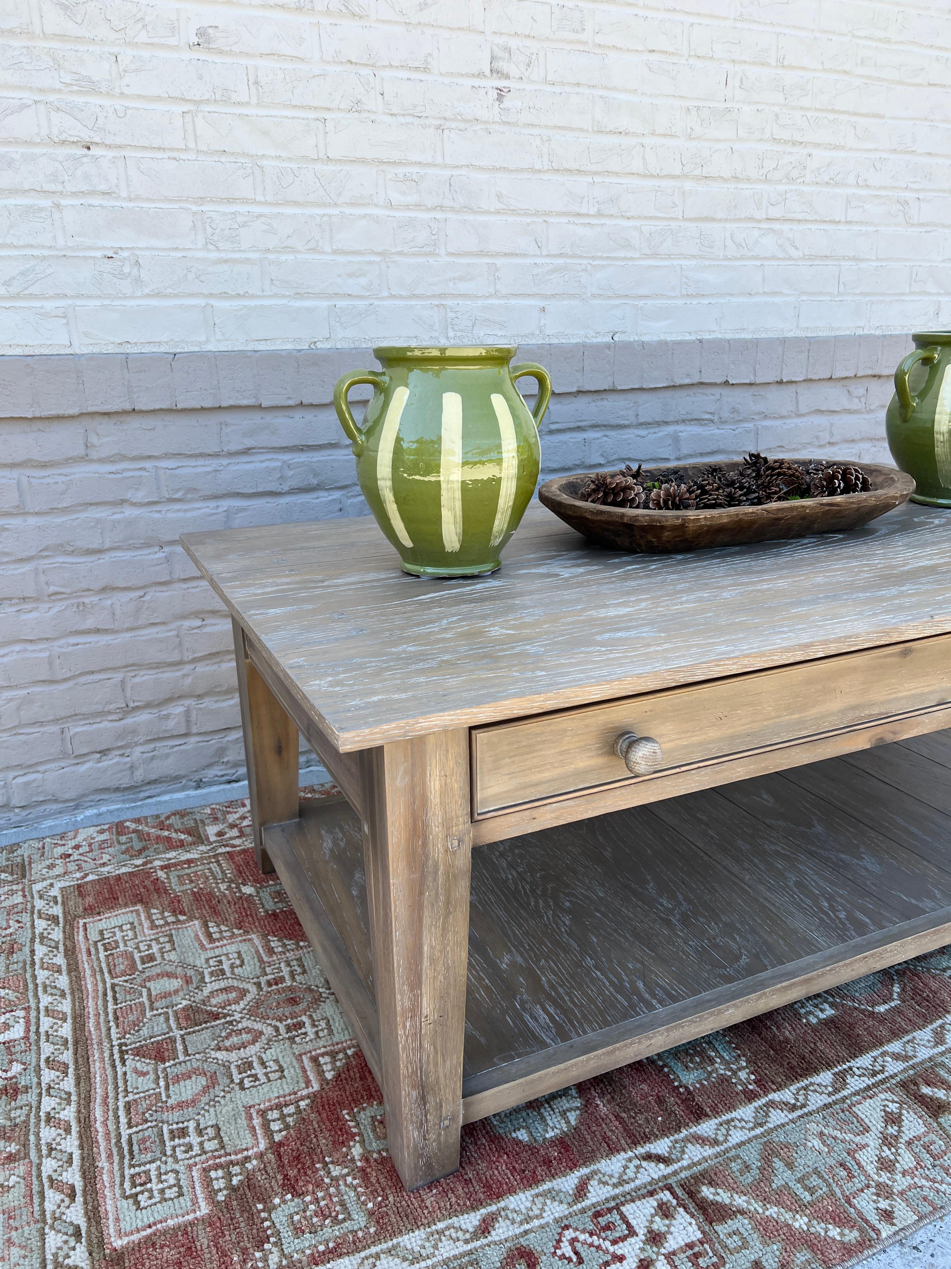 Vietnamese Early 21st Century Fauld Coffee Table With Single Drawer For Sale