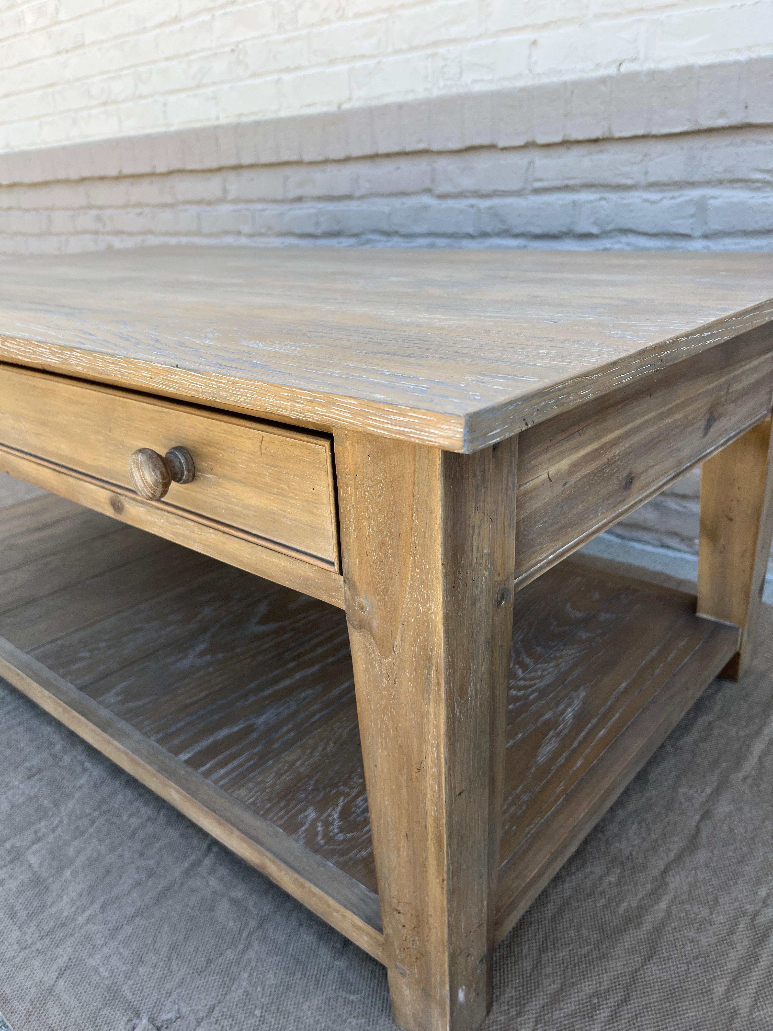 Contemporary Early 21st Century Fauld Coffee Table With Single Drawer For Sale