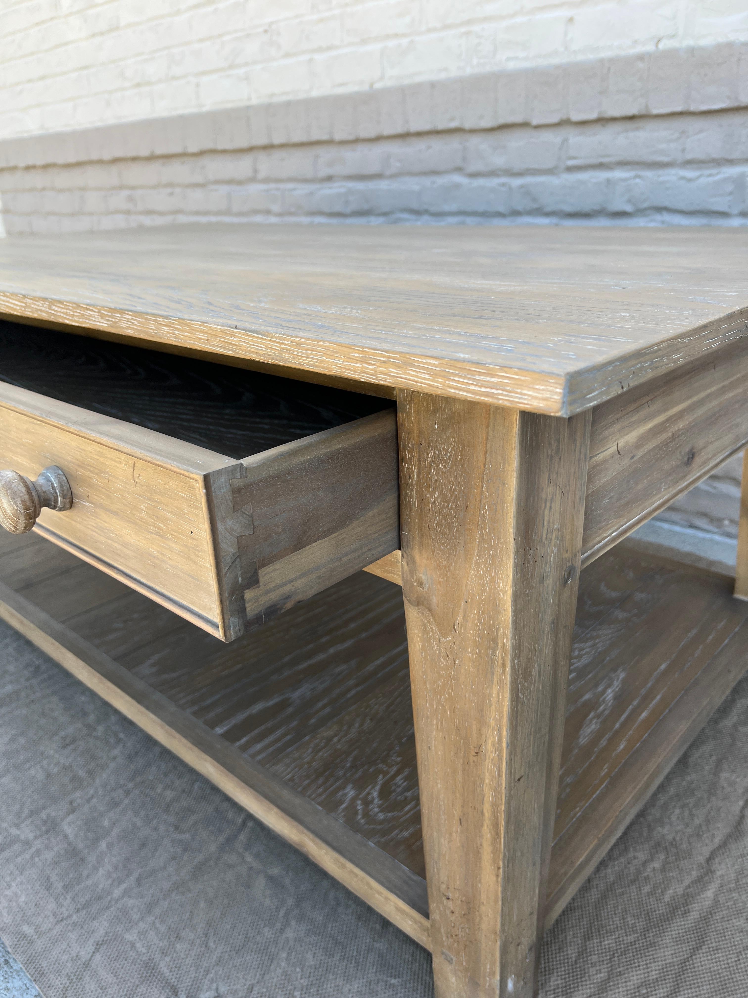 Wood Early 21st Century Fauld Coffee Table With Single Drawer For Sale