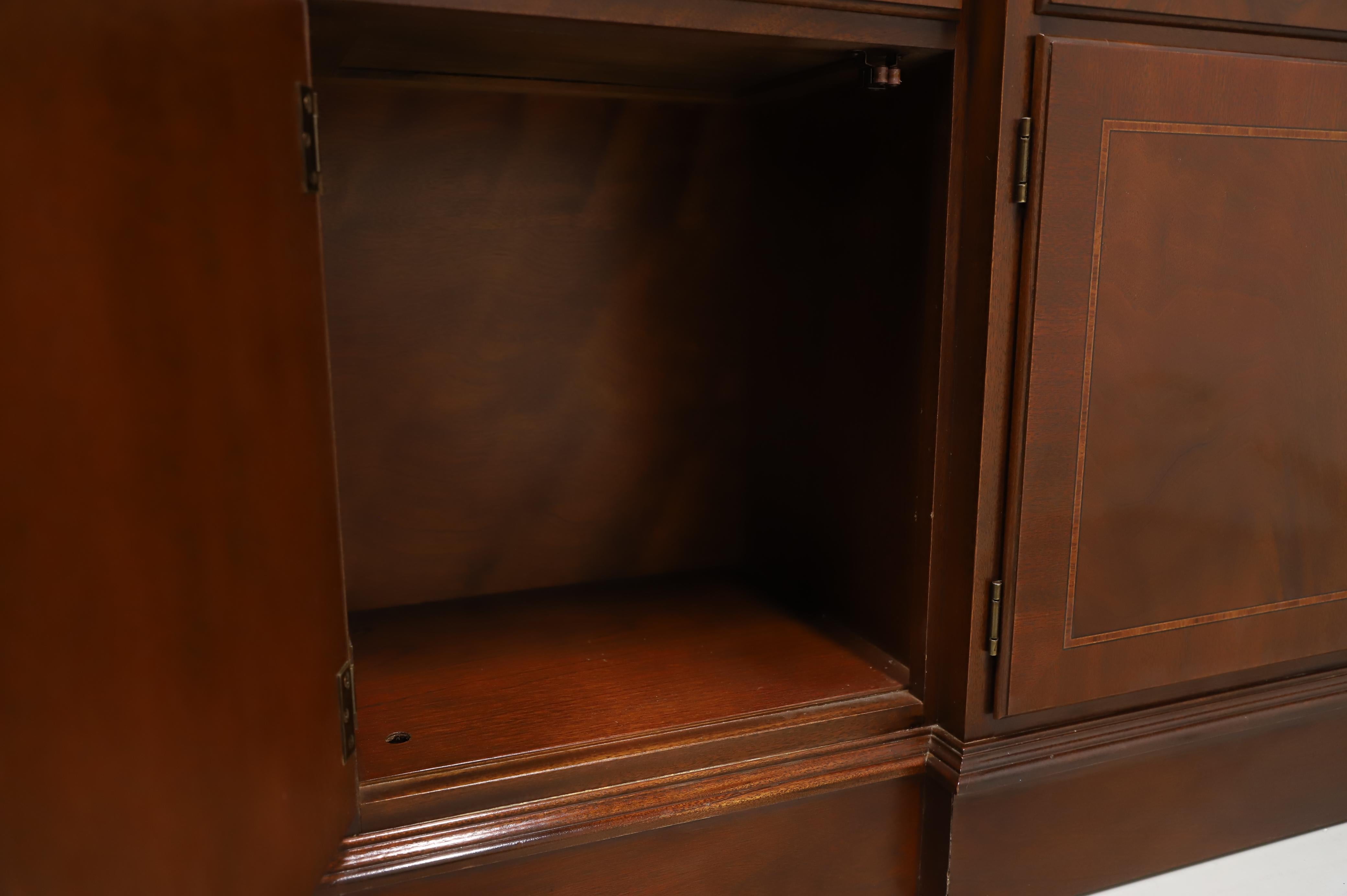 Early 21st Century Inlaid Mahogany Chippendale Breakfront China Cabinet For Sale 9