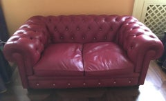 Early 21st Century Italy Chester Bordeaux Leather Baroque Sofa by Poltrona Frau