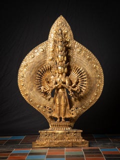 Early 21st century Large bronze Chinese Avalokiteshvara statue from China