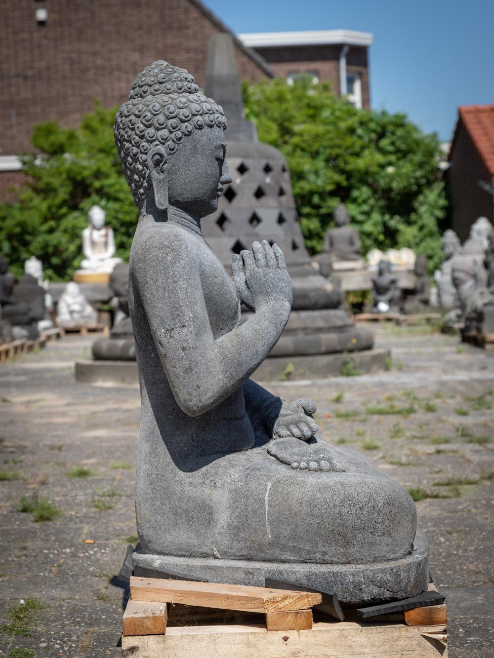 Early 21st century lavastone Buddha statue from Indonesia  OriginalBuddhas For Sale 10