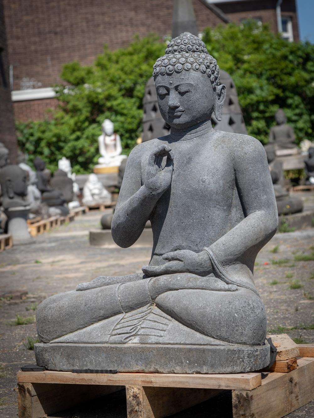 Early 21st century lavastone Buddha statue from Indonesia  OriginalBuddhas For Sale 13