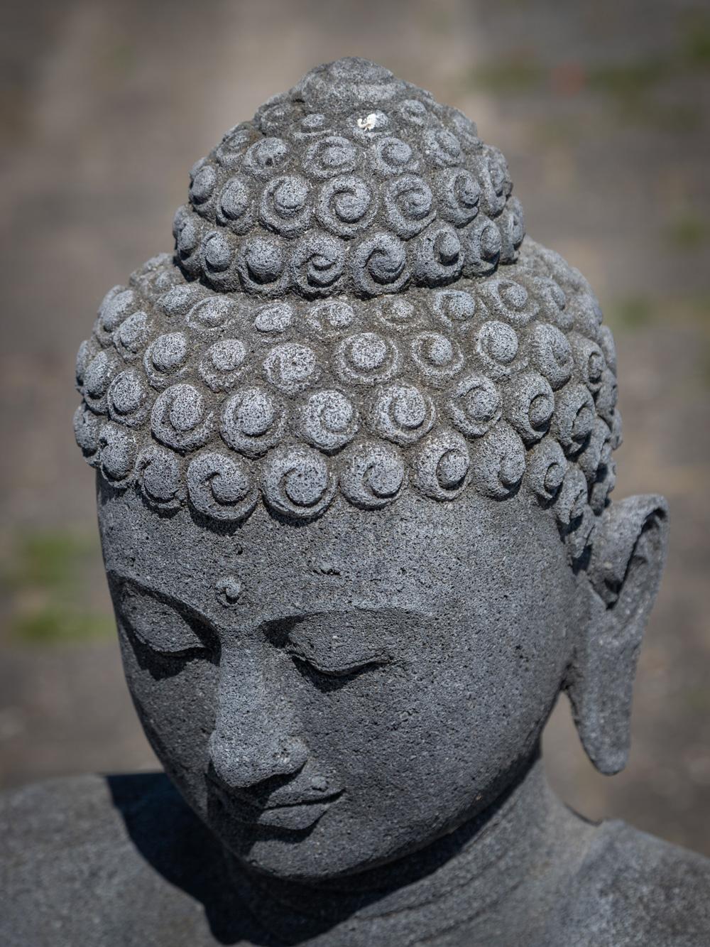 Early 21st century lavastone Buddha statue from Indonesia  OriginalBuddhas For Sale 1