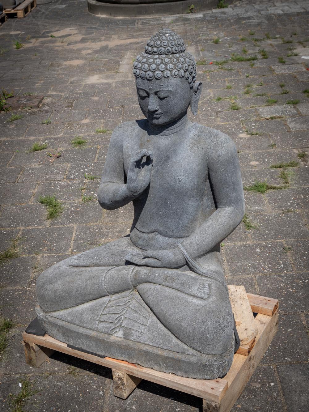 Early 21st century lavastone Buddha statue from Indonesia  OriginalBuddhas For Sale 2