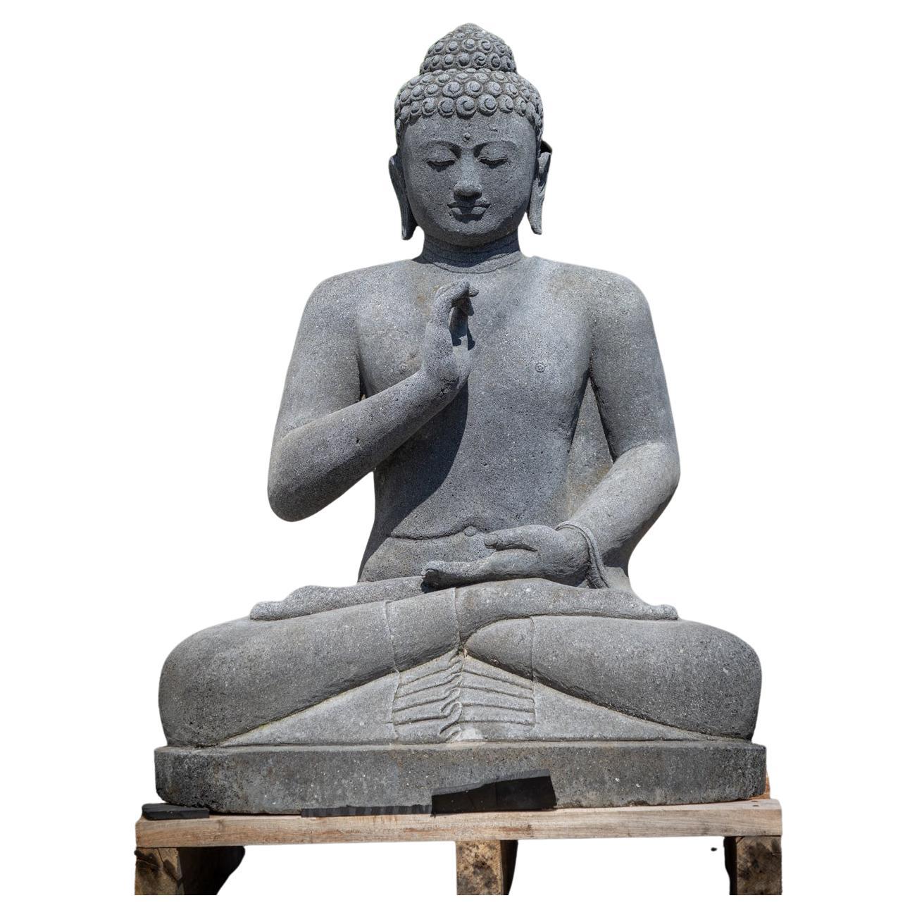 Early 21st century lavastone Buddha statue from Indonesia  OriginalBuddhas For Sale