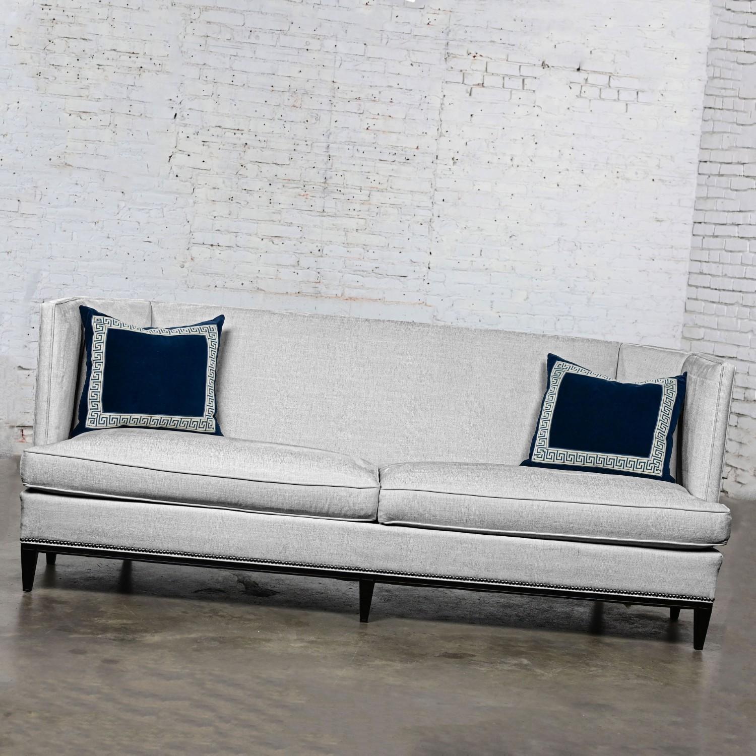 American Early 21st Century Modern Modified Tuxedo Style Malbec Sofa by Hickory Chair For Sale