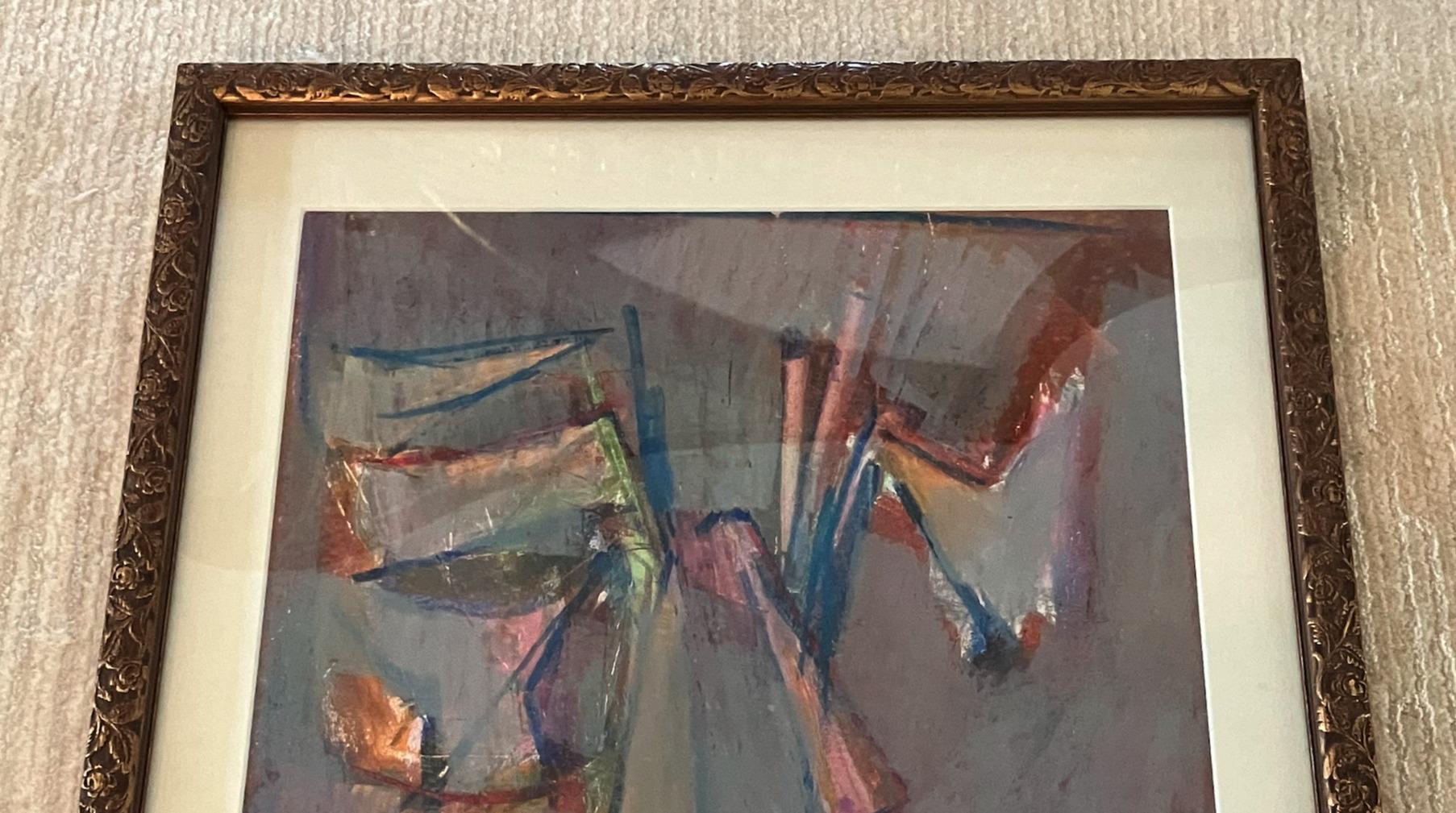 Early 21st Century Multi-Media Concentric Abstraction in Filigree Frame In Good Condition For Sale In Winnetka, IL
