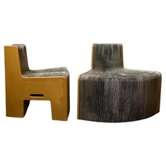 Early 21st century Pair of "Flexible Love" Recycled Accordion Armchair, 2000s