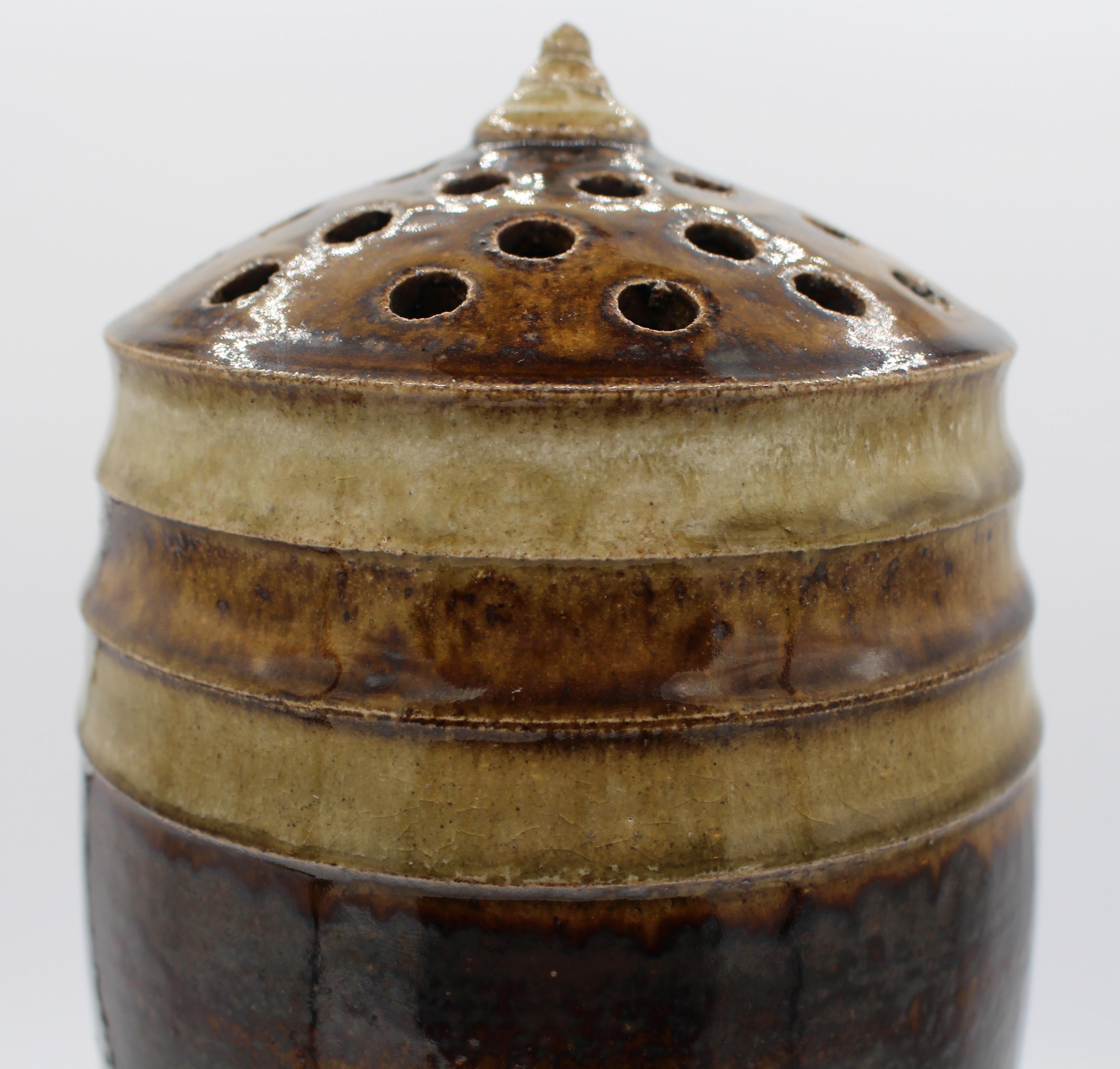 American Early 21st Century Pottery Flower Stem Vase by Daniel Johnston, Seagrove, NC For Sale