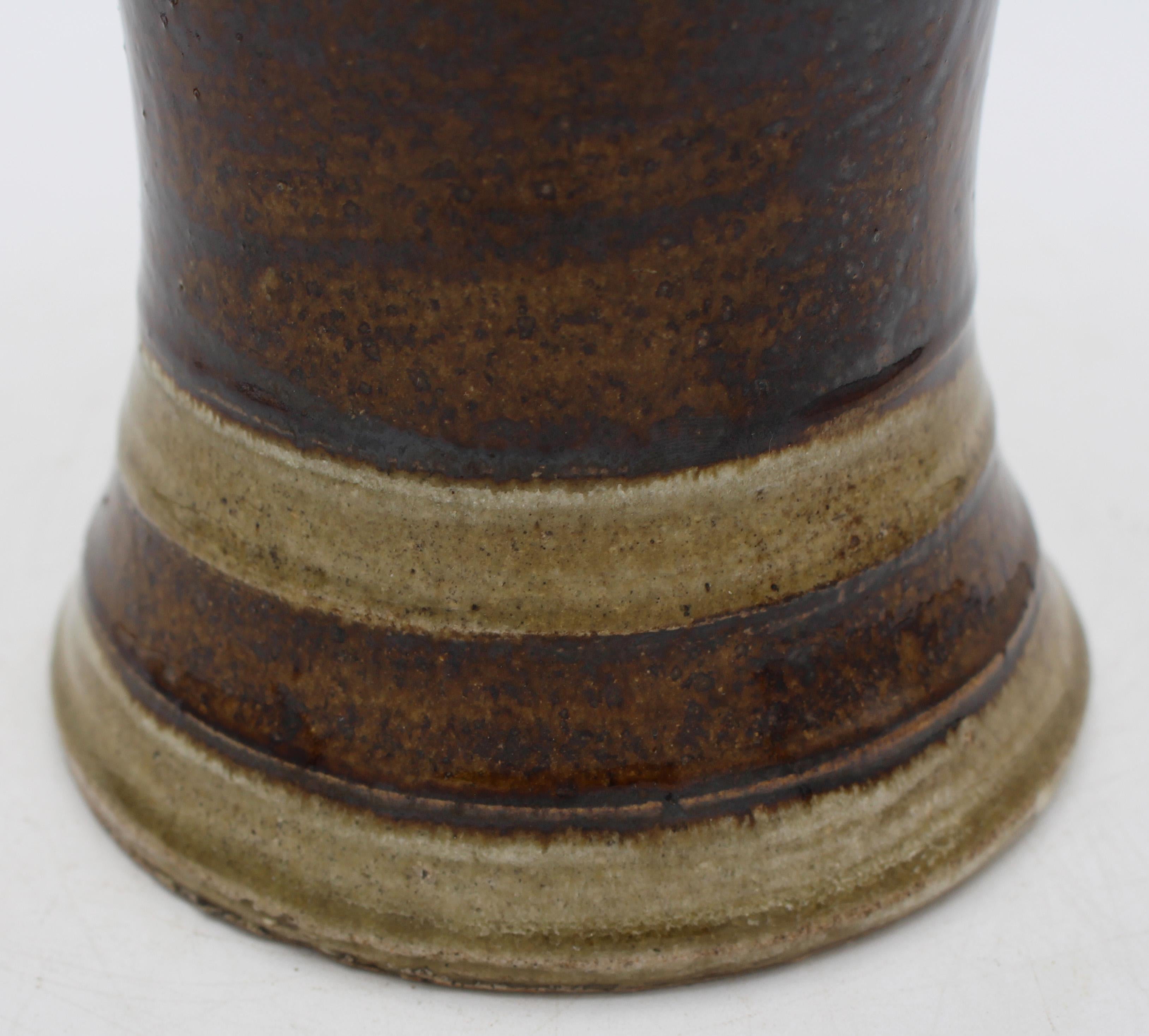 Glazed Early 21st Century Pottery Flower Stem Vase by Daniel Johnston, Seagrove, NC For Sale
