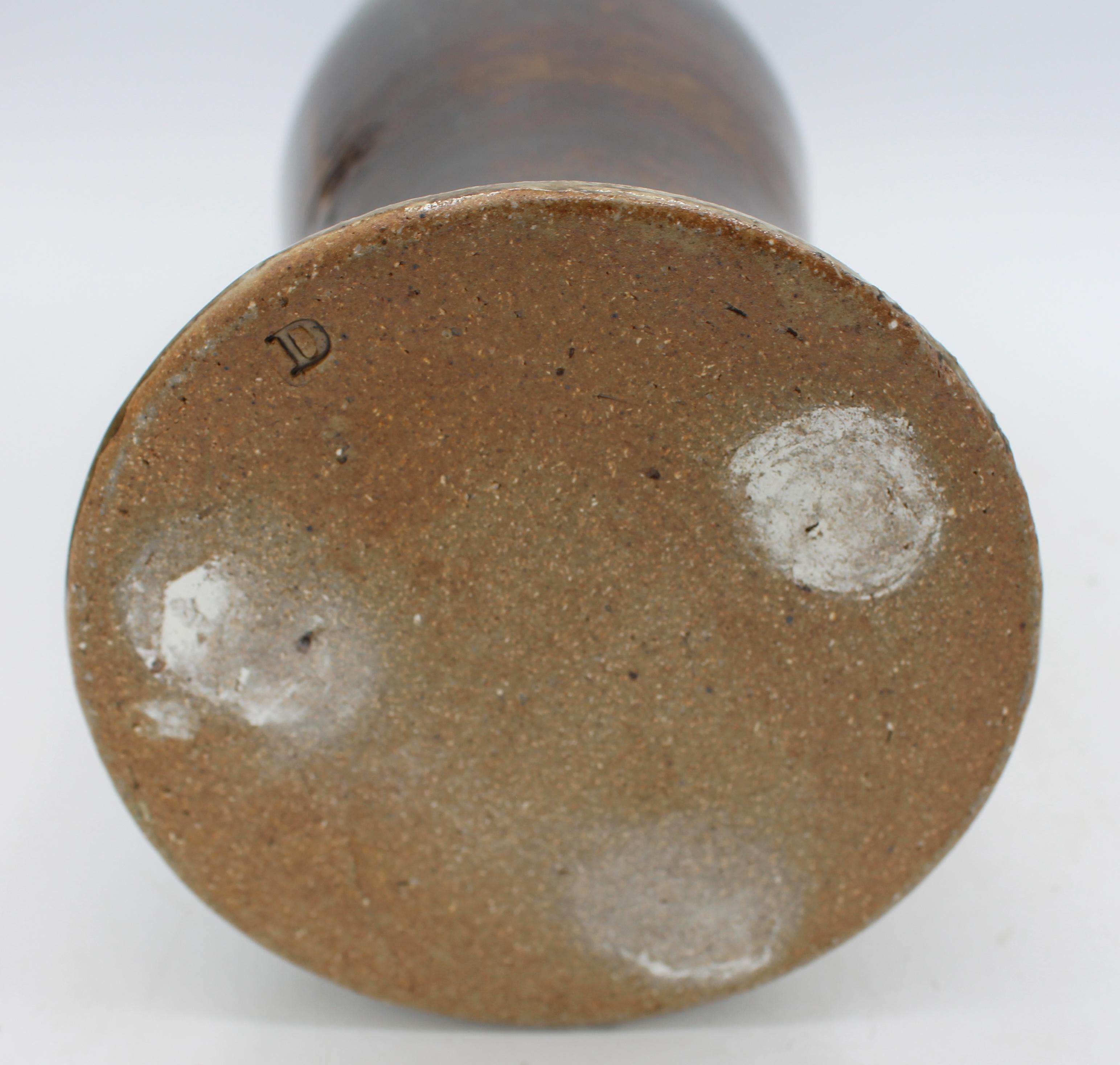 Contemporary Early 21st Century Pottery Flower Stem Vase by Daniel Johnston, Seagrove, NC For Sale