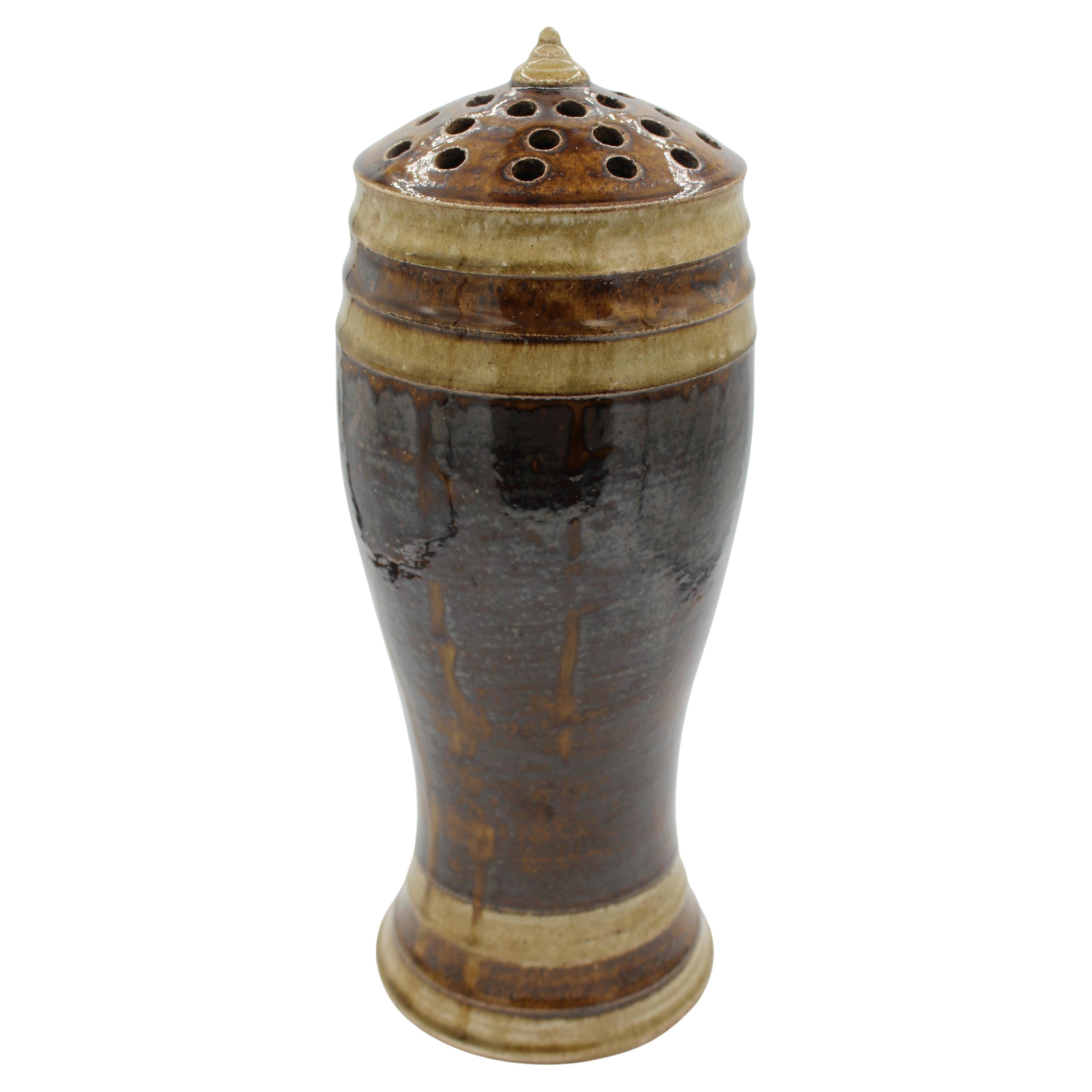 Early 21st Century Pottery Flower Stem Vase by Daniel Johnston, Seagrove, NC For Sale