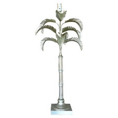 Early 21st Century Punch Cut Palm Tree Table Lamp