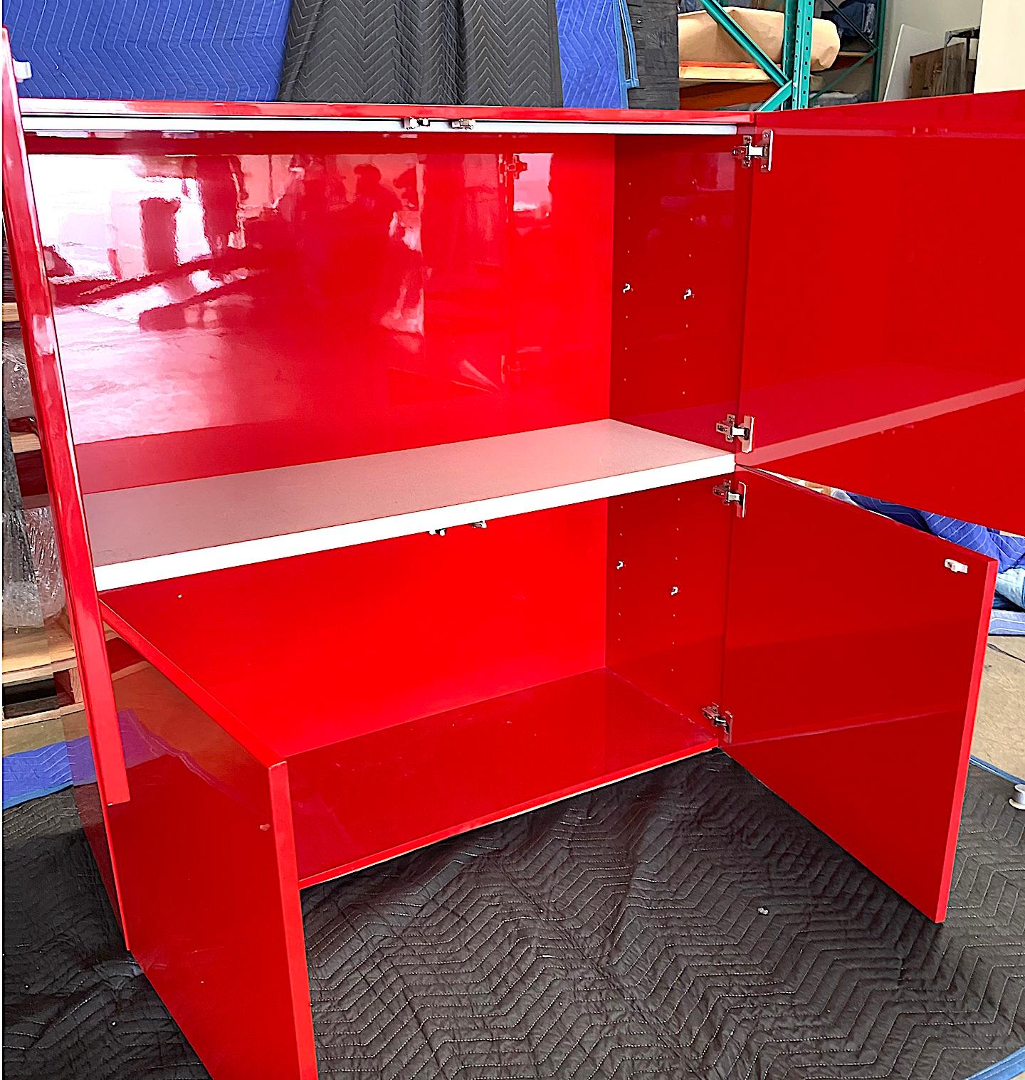 Early 21st Century Red Lacquer Bar/Cabinet, Piero Lissoni 5