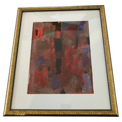 Early 21st Century Red-Orange Multi-Media Abstract Composition