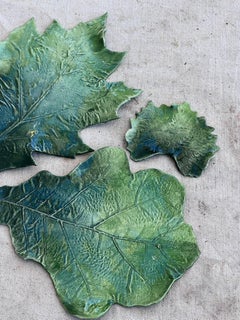 Set di foglie in porcellana italiana artigianale di Vietri dell'inizio del XXI secolo - 3 pezzi