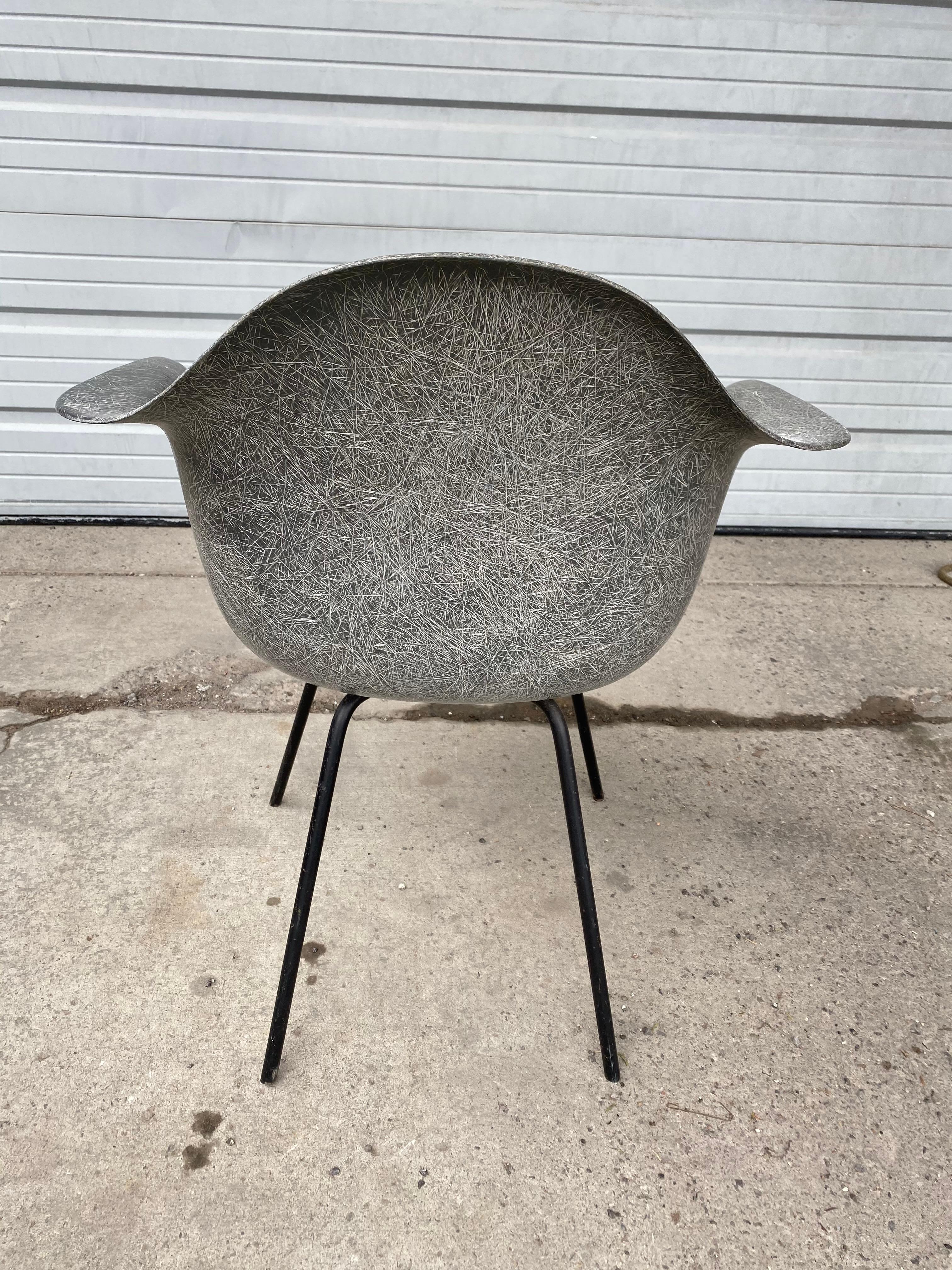 Iron Early 2nd Generation X Base Arm Shell Lounge Chair by Charles Eames For Sale