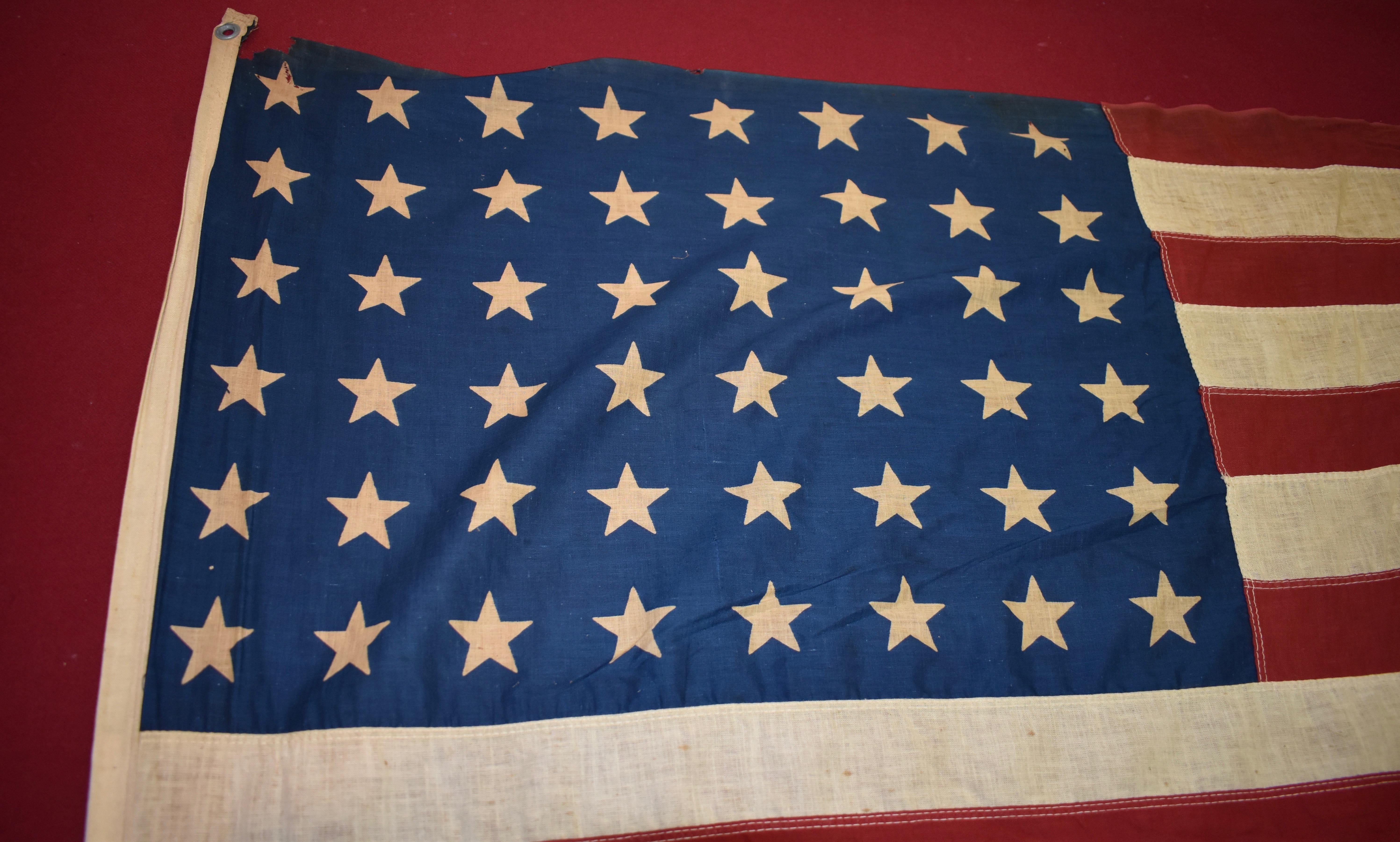 Primitive Early 48 Star US Flag