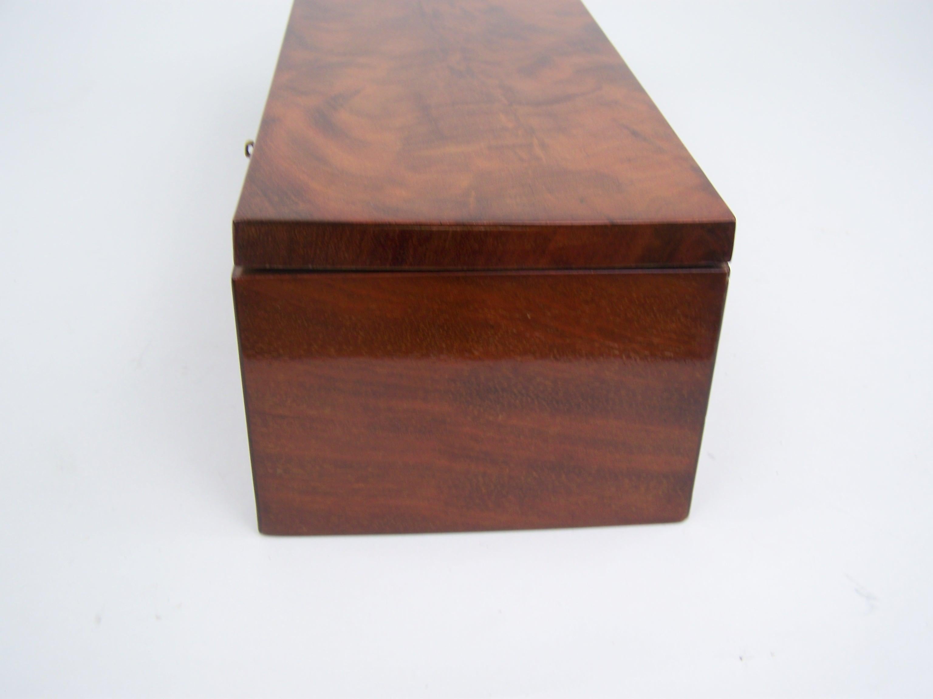 Woodwork Music Box with Exposed Controls playing 6 tune probably by Lecoultre For Sale