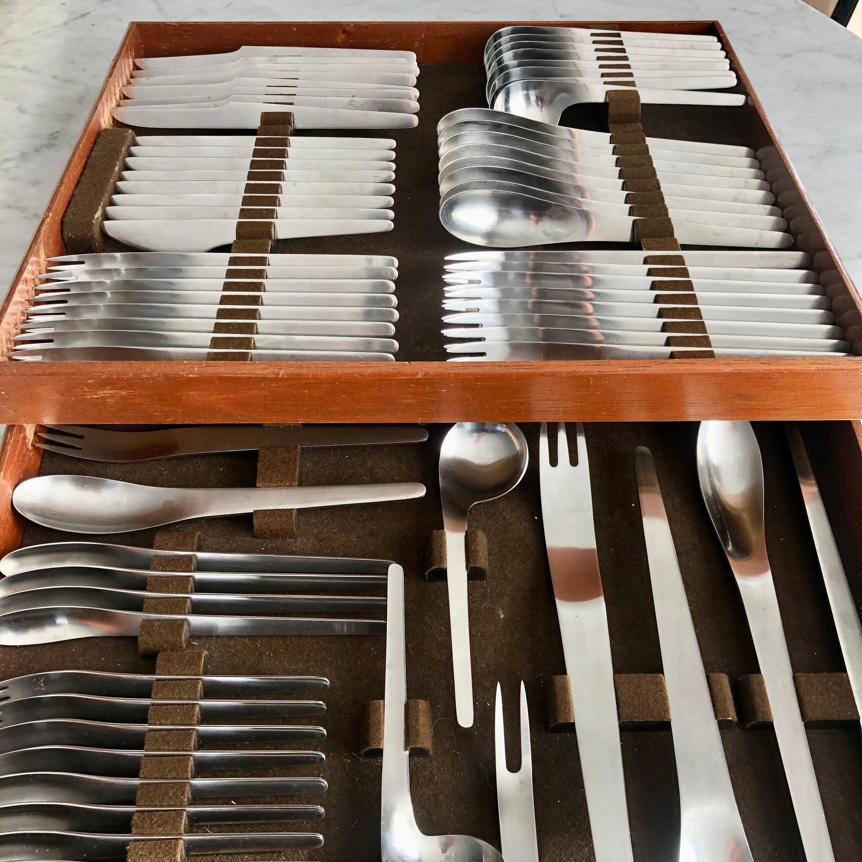 Early 77 Pc. Set of Arne Jacobsen for Anton Michelsen Flatware, Circa 1958 3