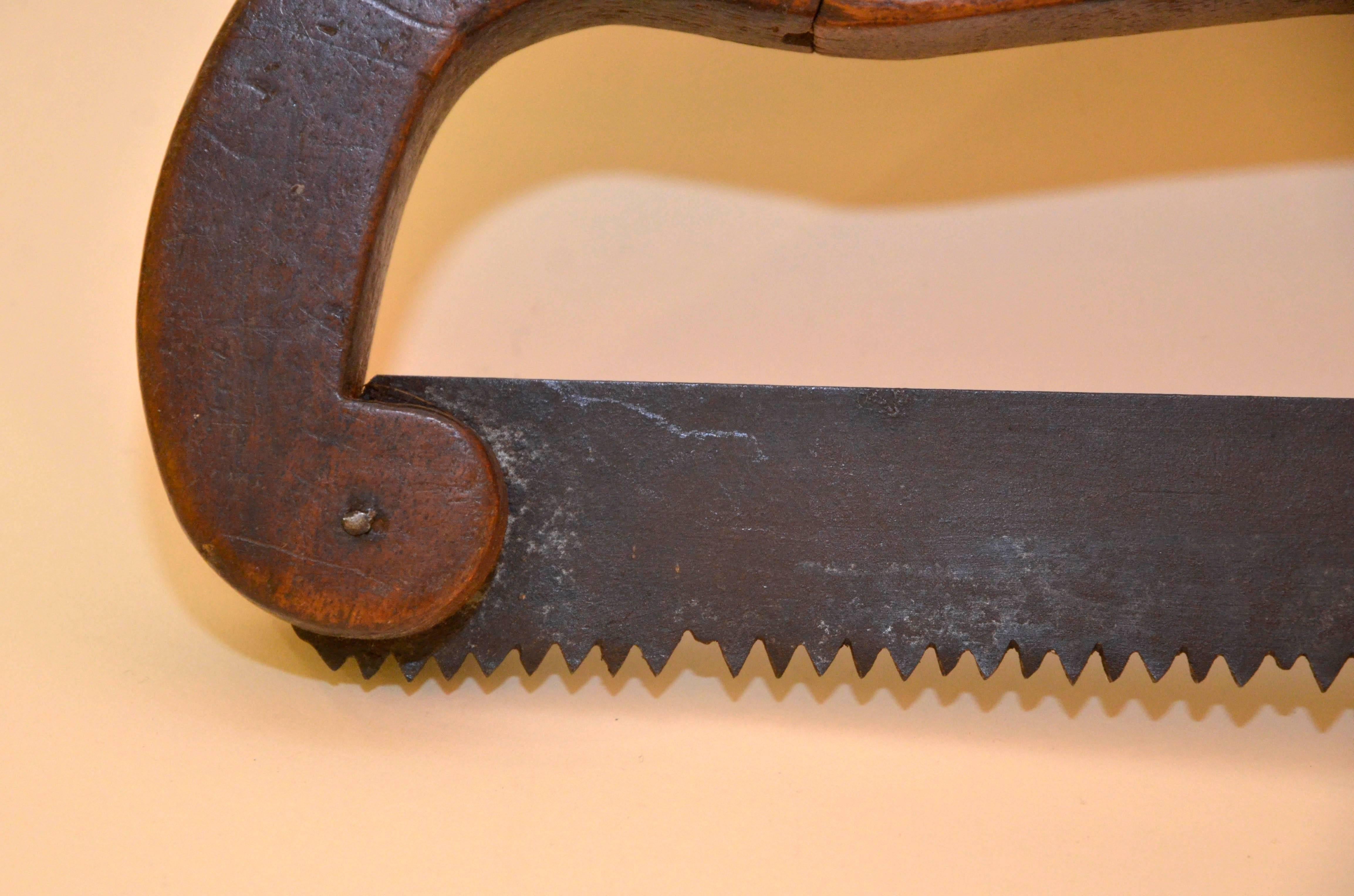 Early 19th Century Early '800 Italian Antique Fruitwood Hacksaw for Wine Harvest For Sale