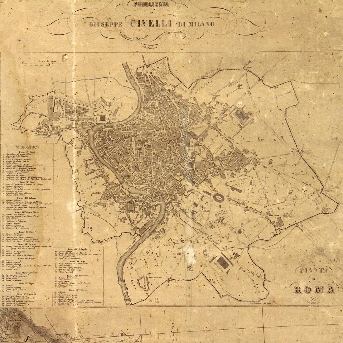 Early ‘900 map of ‘Gran Carta d’Italia’ by Stabilimento Giuseppe Civelli 4