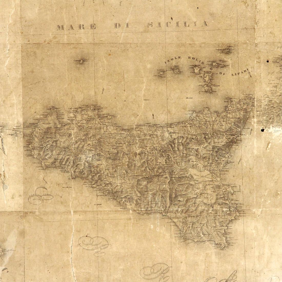 Mid-Century Modern Early ‘900 map of ‘Gran Carta d’Italia’ by Stabilimento Giuseppe Civelli