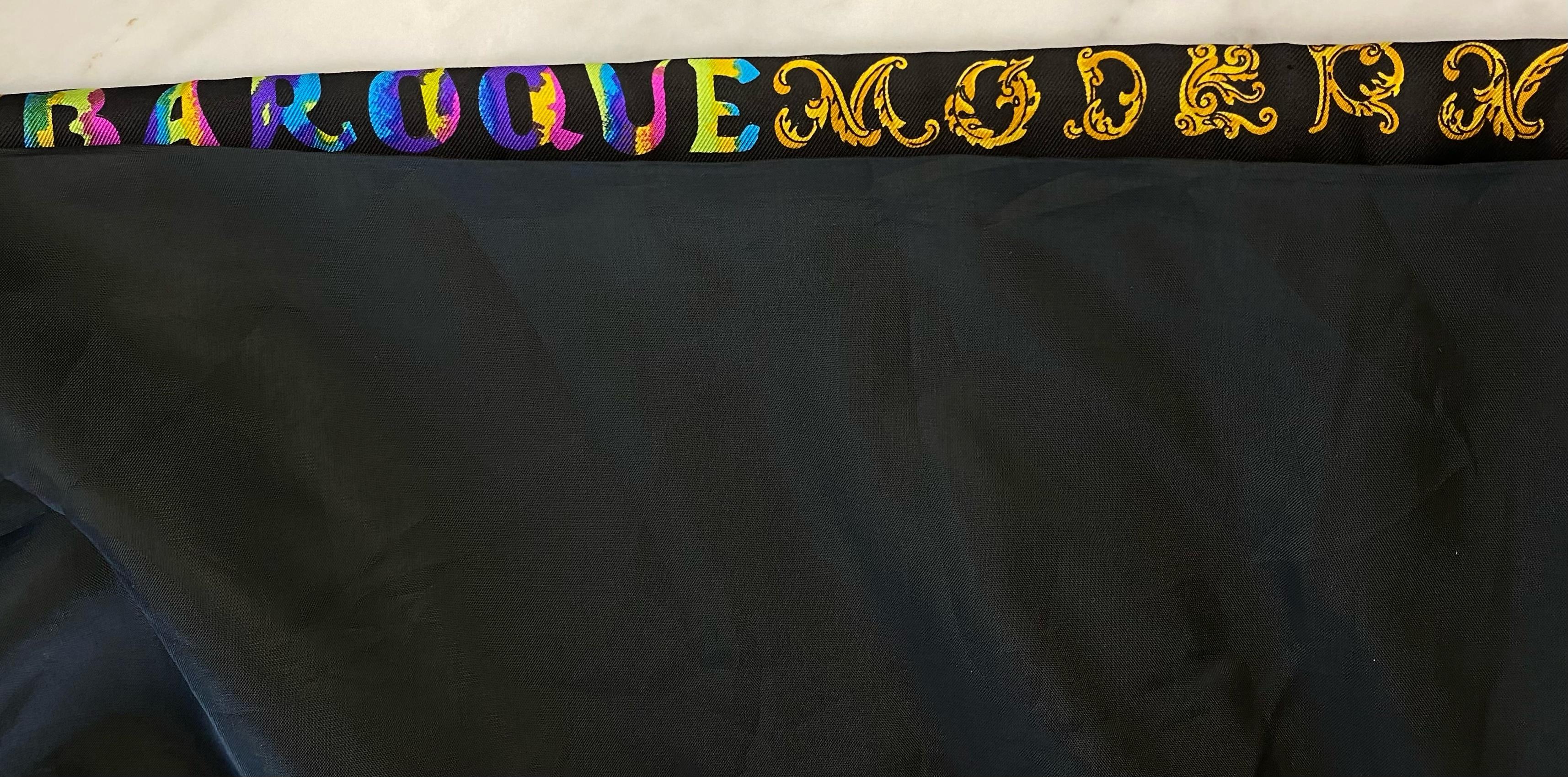 Black Early 90s Atelier Versace Tie Dye Baroque Silk Evening Jacket by Gianni Versace For Sale