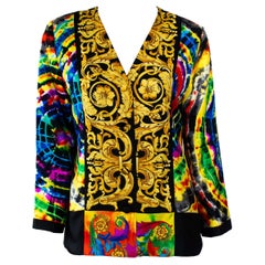 Veste de soirée Atelier Versace en soie baroque teintée par Gianni Versace, début des années 90