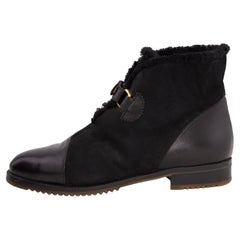 Early 90s Bottega Veneta Black Shearling Boots
