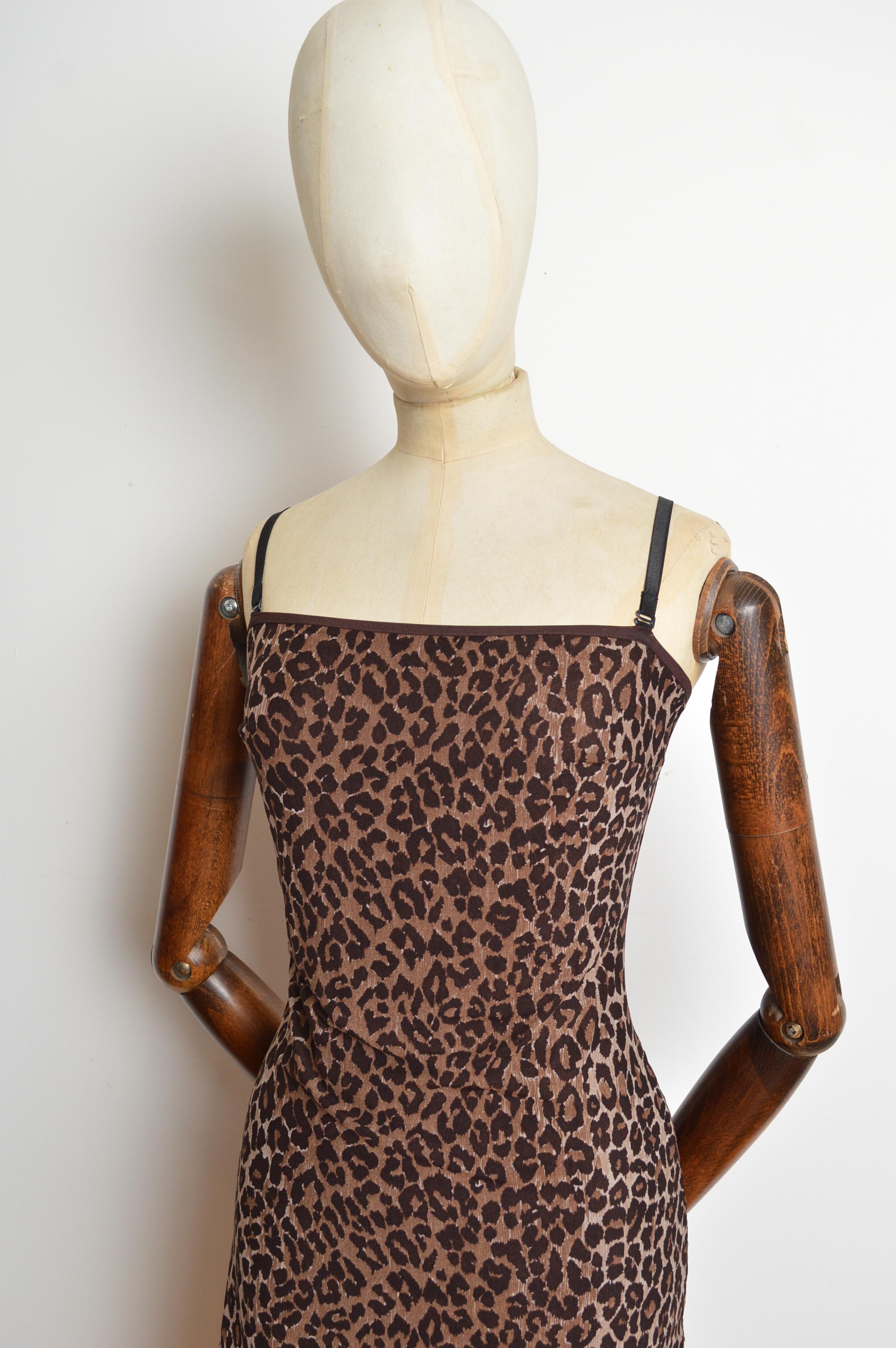 Dolce & Gabbana, abito a sottoveste con stampa leopardata dei primi anni '90 In condizioni buone in vendita a Sheffield, GB